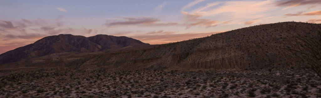 sunset at anza-borrego desert state park
